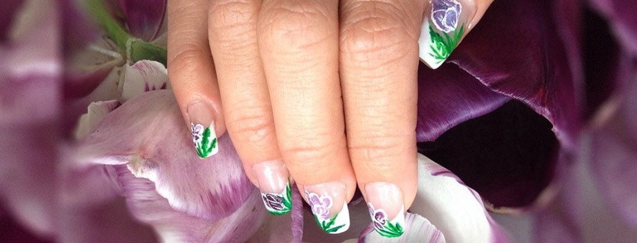 Modèle Nail Art One-stroke tulipe
